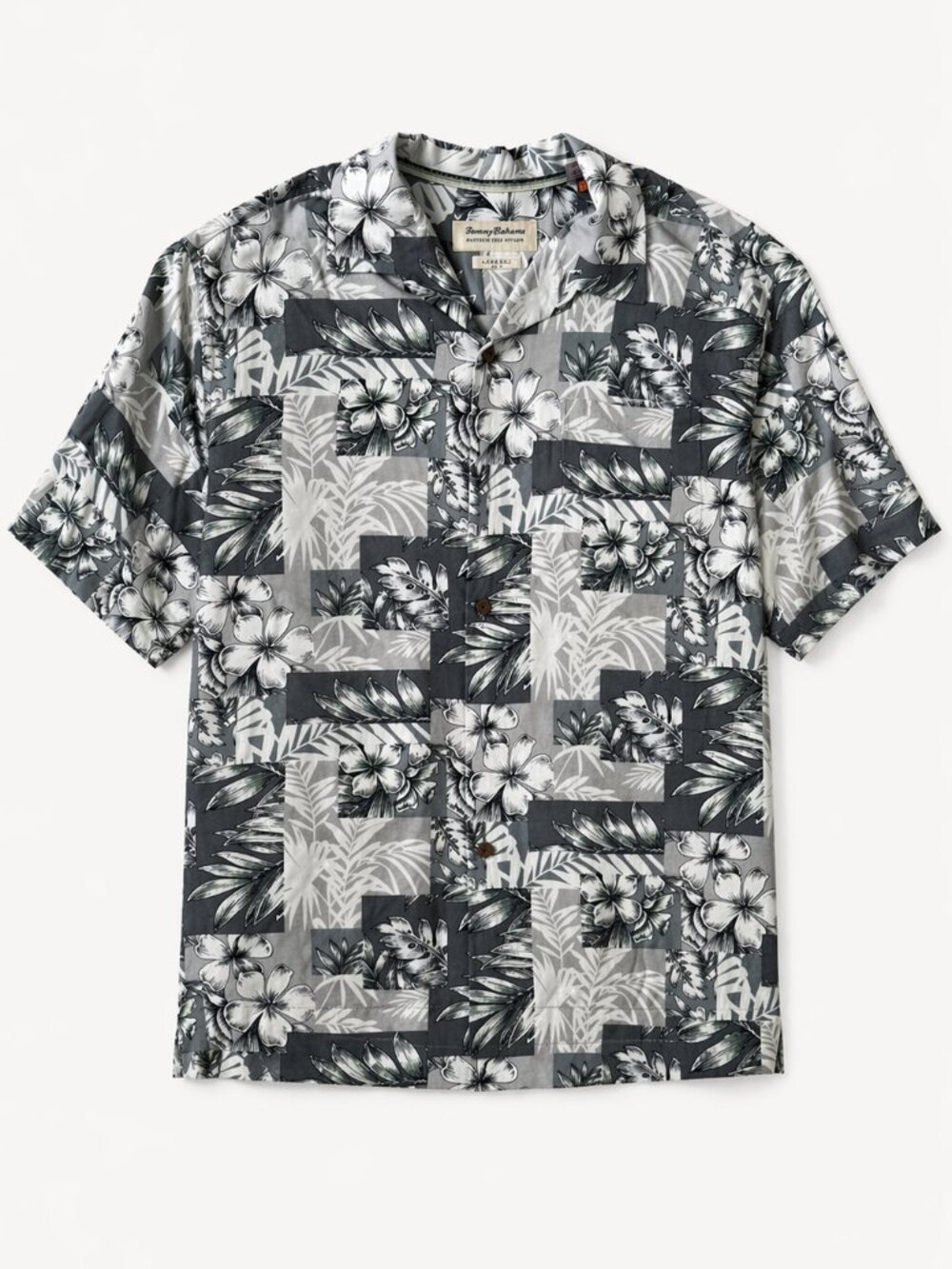 Tommy Bahama 100% Silk Neutral Floral Hawaiian Shirt - Heritage Tortola Size XL